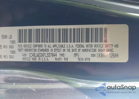 2015 Jeep Wrangler Unlimited Sahara from USA, damaged, VIN 1C4BJWEGXFL557844